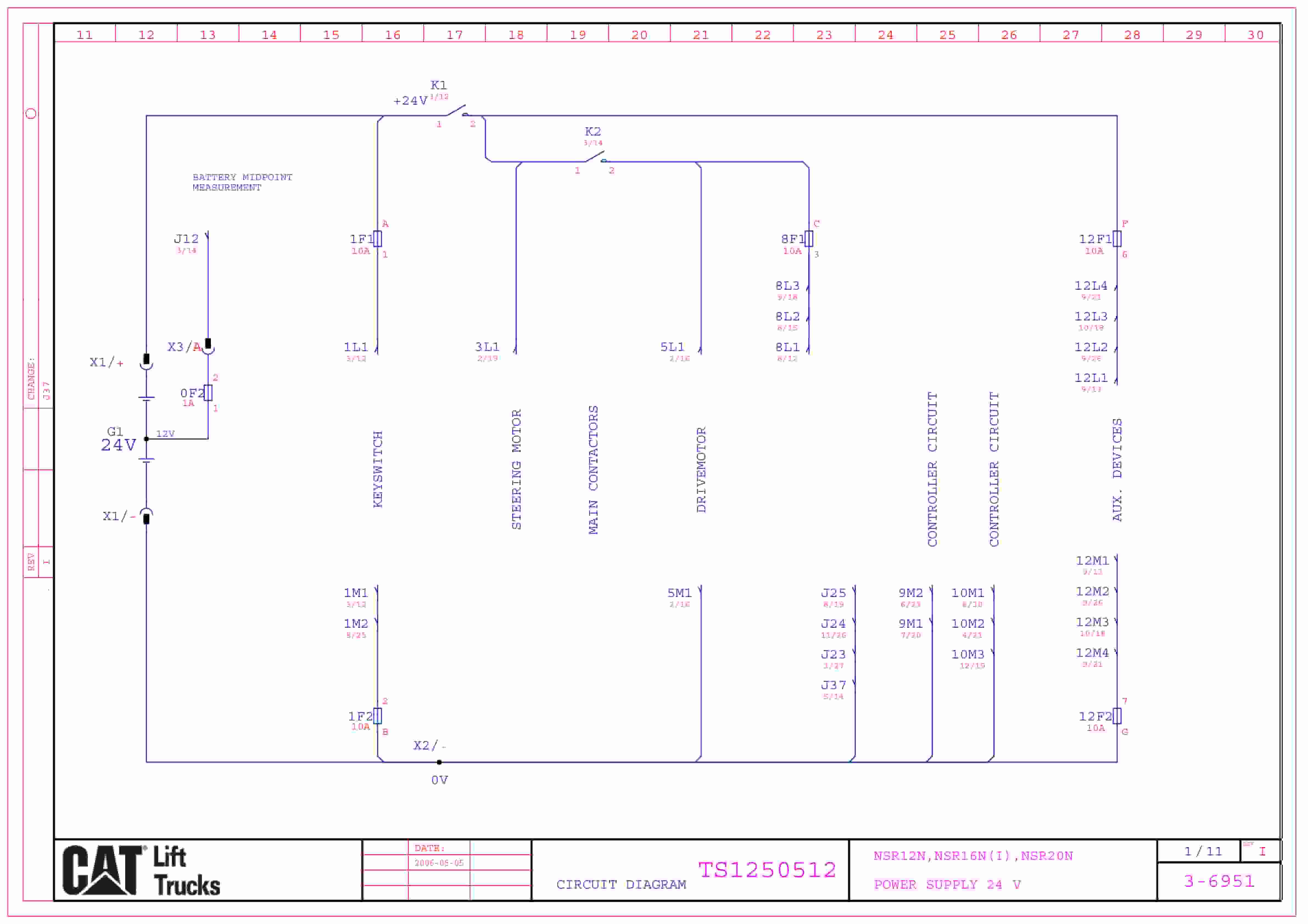 Caterpillar NSR12N, NSR16N(I), NSR20N Electrical Diagrams TS1250512