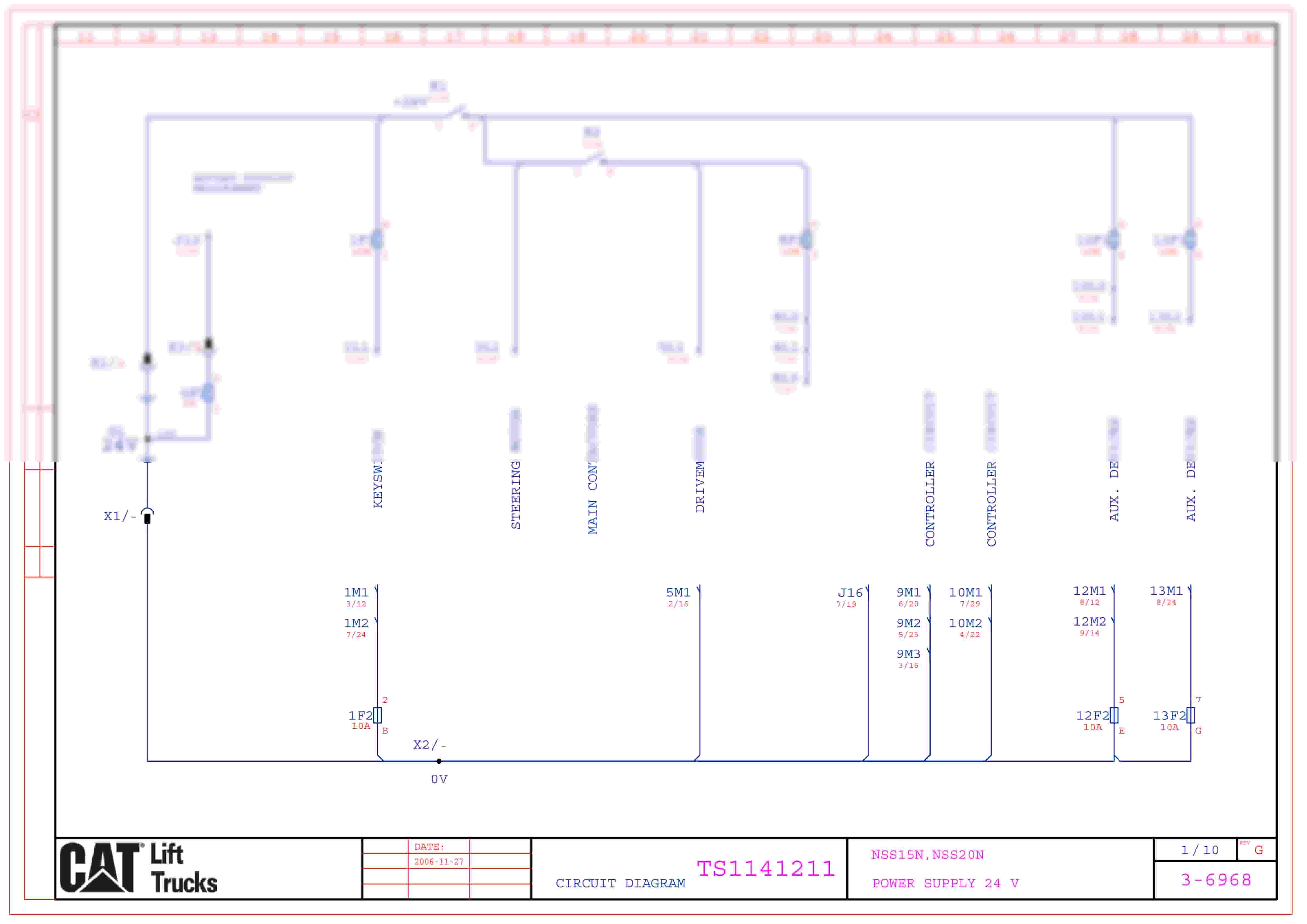 Caterpillar NSS15N, NSS20N Electrical Diagrams TS1141211
