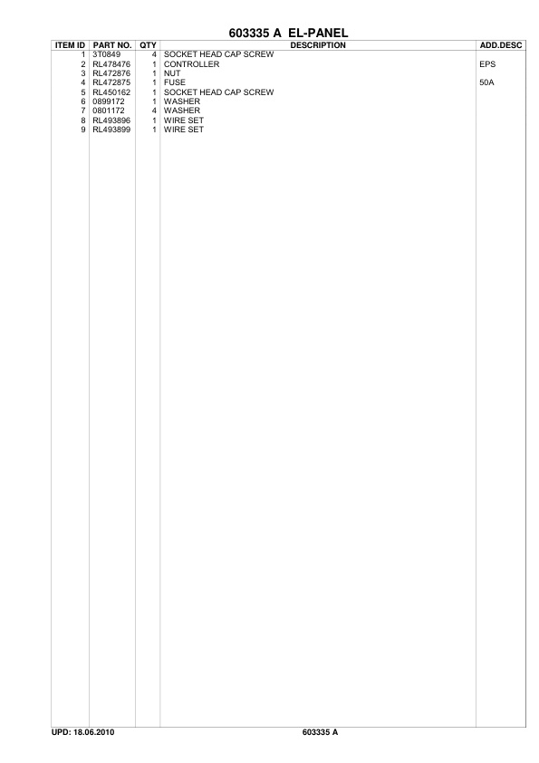 Caterpillar NSV-N - Electrical Steering Parts Manual 3 Caterpillar NSV-N - Electrical Steering Parts Manual-3