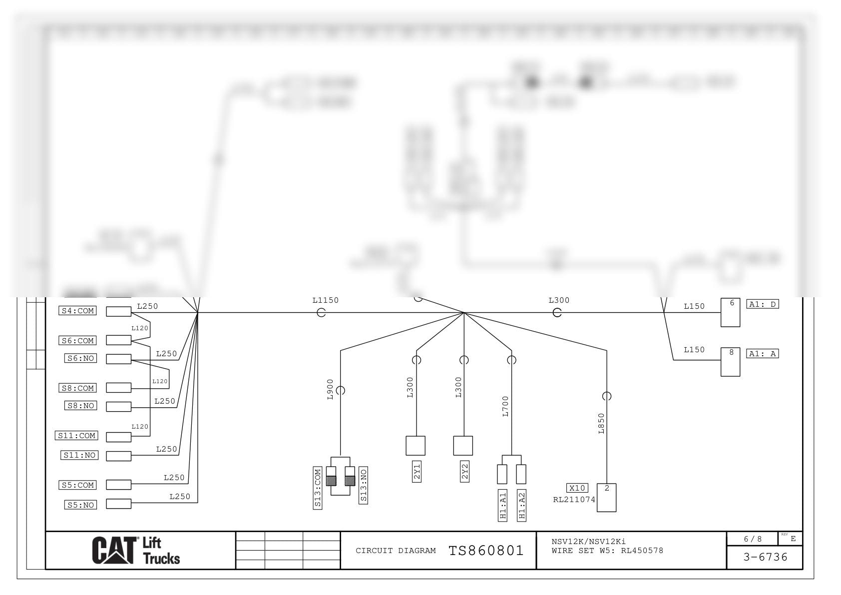 Caterpillar NSV12K, NSV12KI Electrical Diagrams TS860801 3 Caterpillar NSV12K, NSV12KI Electrical Diagrams TS860801-3