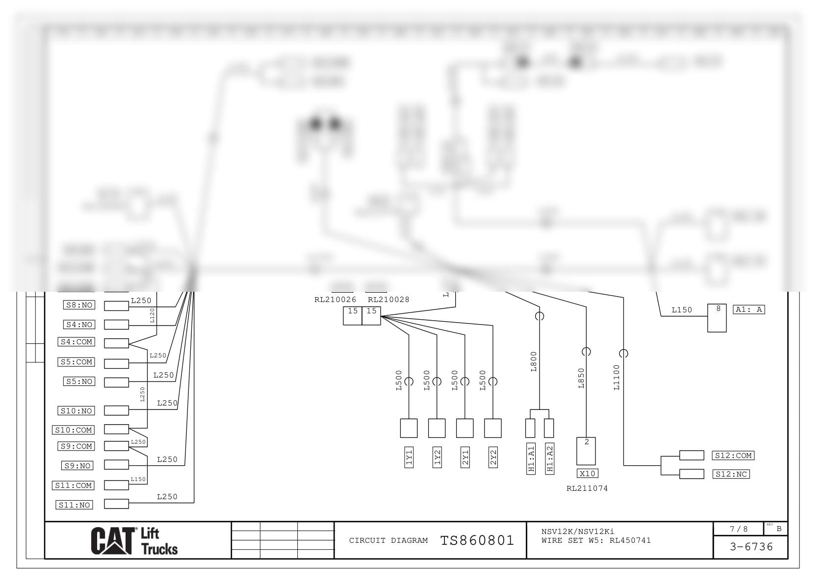 Caterpillar NSV12K, NSV12KI Electrical Diagrams TS860801 4 Caterpillar NSV12K, NSV12KI Electrical Diagrams TS860801-4