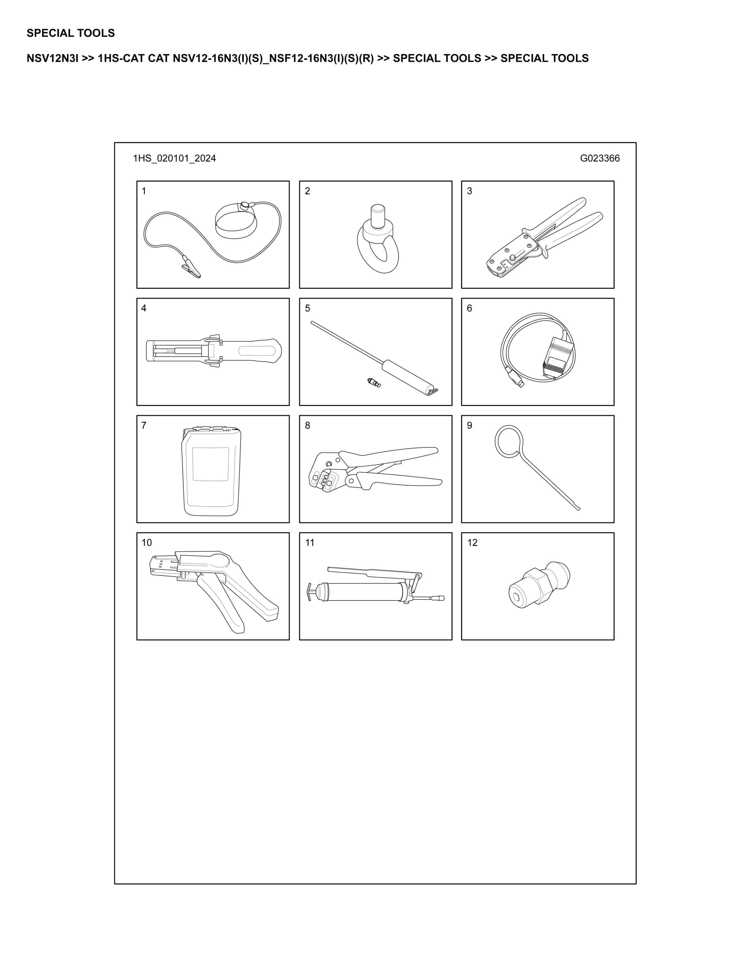 Caterpillar NSV12N3I Parts Manual 1HS-CAT