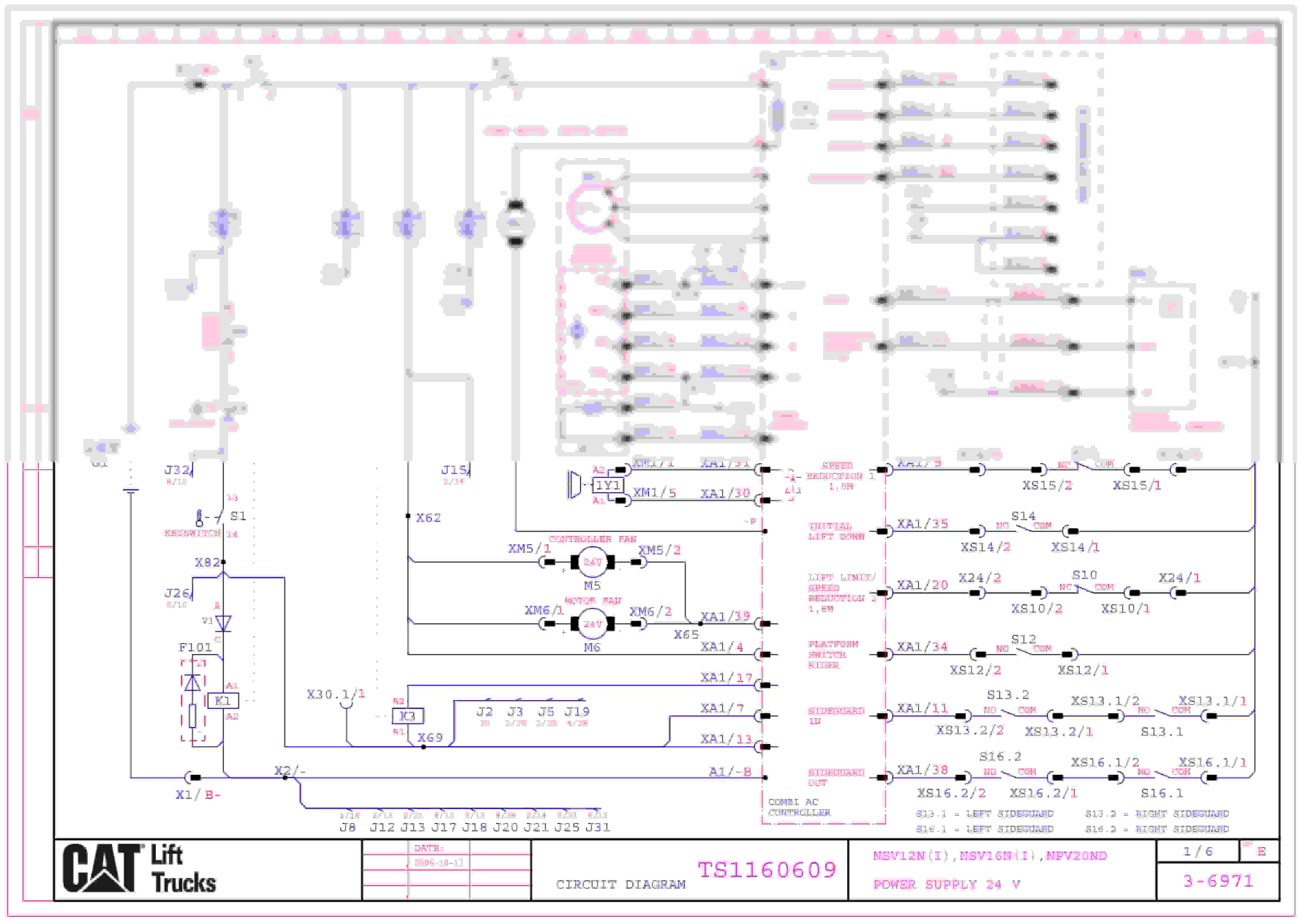 Caterpillar NSV12N(I), NSV16N(I), NPV20ND Electrical Diagrams TS1160609