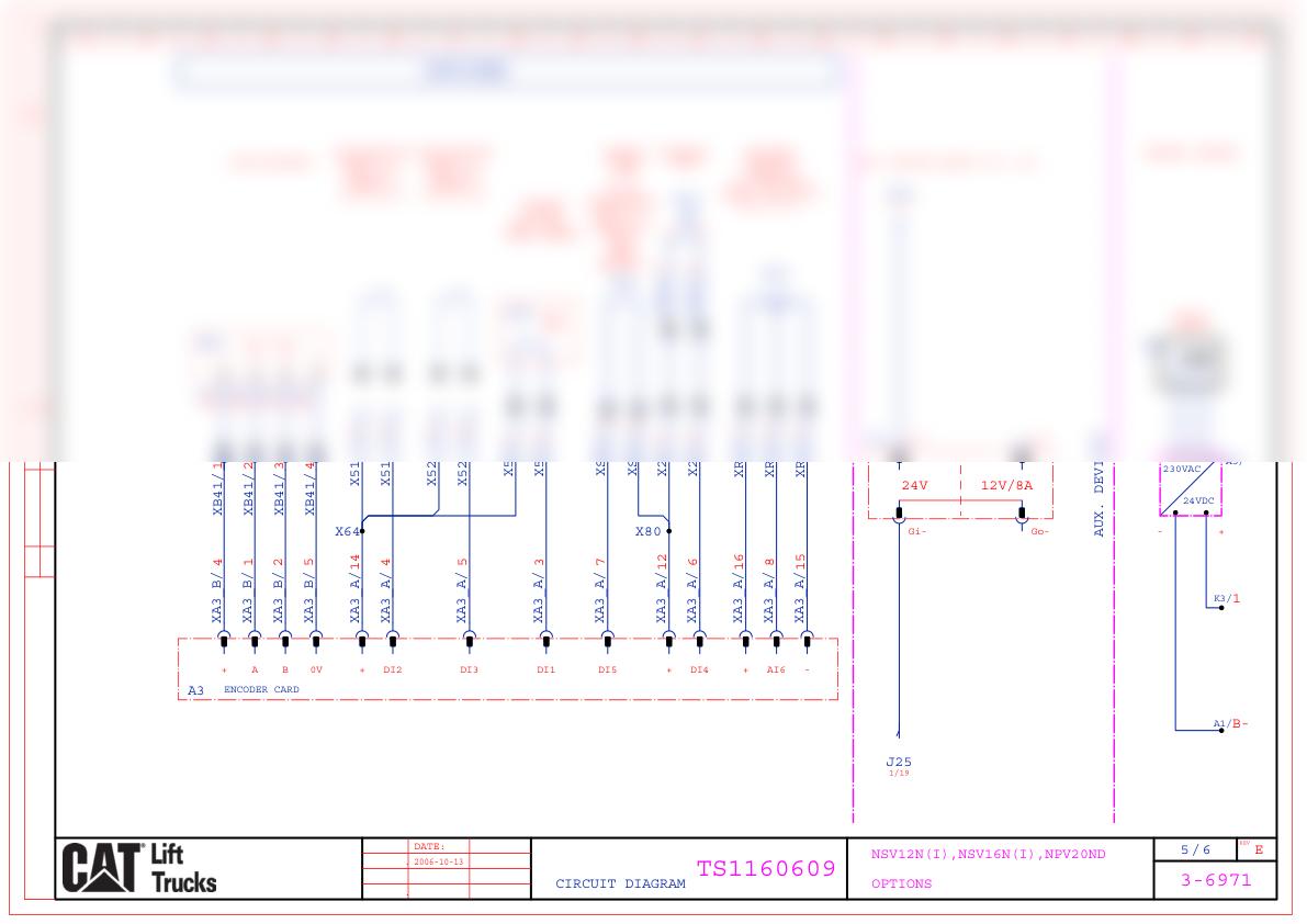 Alternative view of Caterpillar NSV12N(I), NSV16N(I), NPV20ND Electrical Diagrams TS1160609