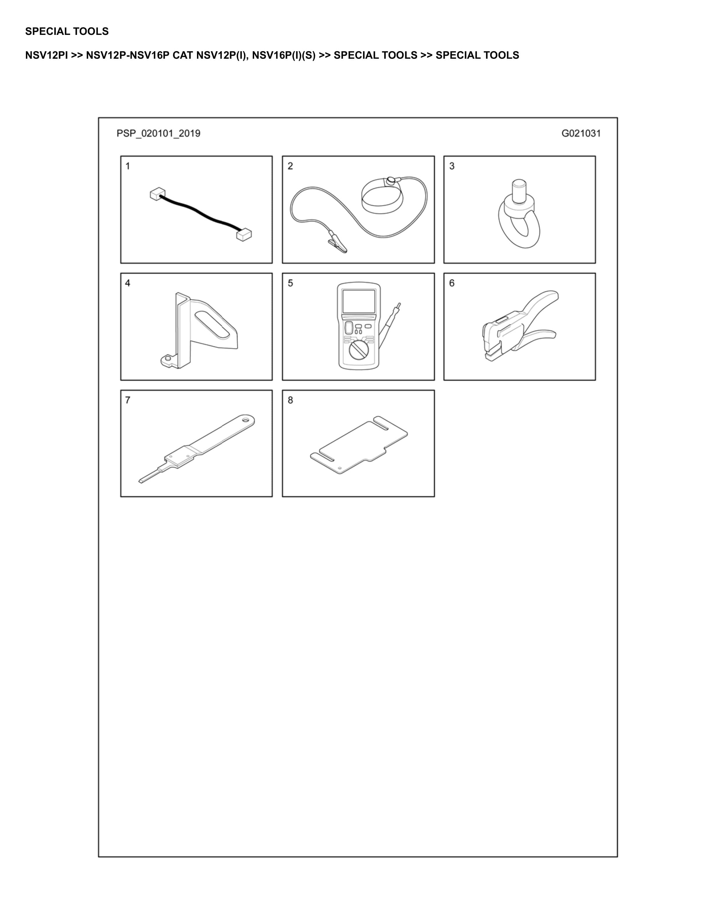 Caterpillar NSV12PI Parts Manual NSV12P-NSV16P