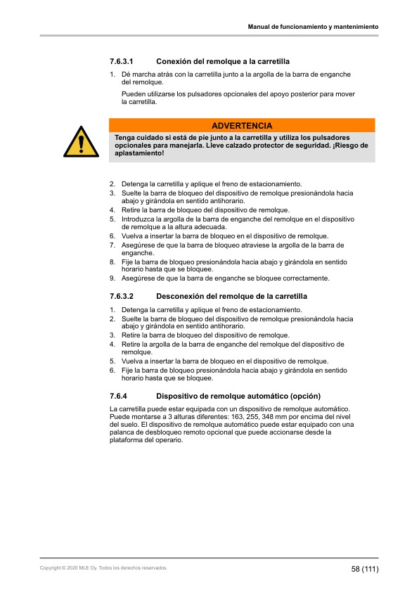 Alternative view of Caterpillar NTR30N2, NTR50N2 Operation and Maintenance Manual 646734 ES-A