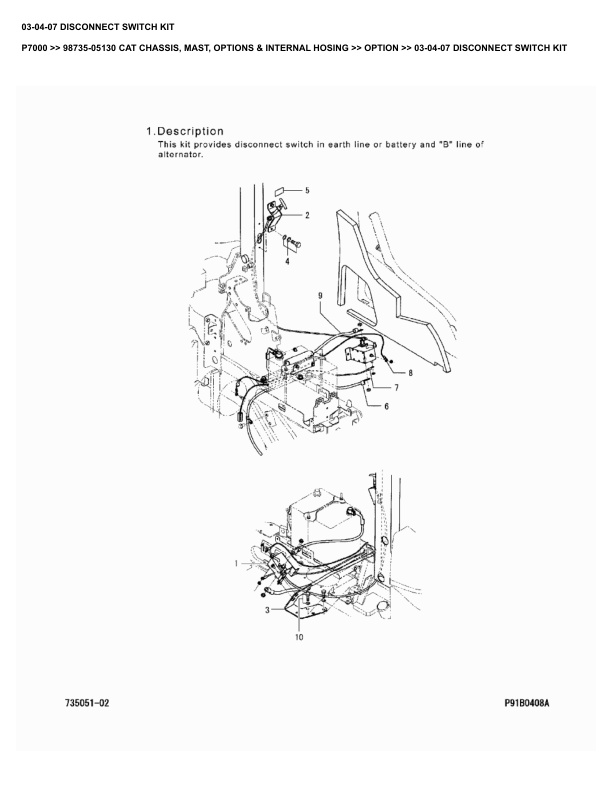 Alternative view of Caterpillar P7000 Parts Manual 98735-05130