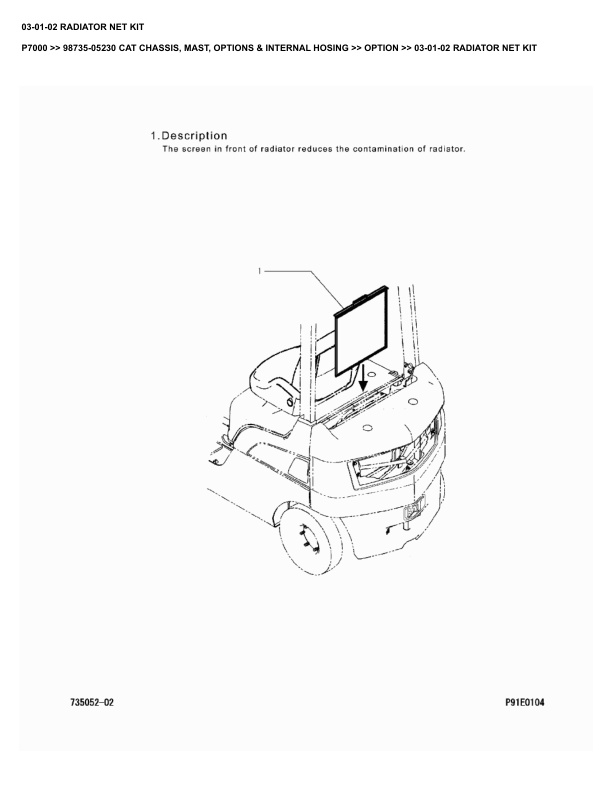 Alternative view of Caterpillar P7000 Parts Manual 98735-05230