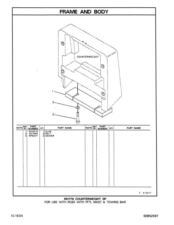 Caterpillar R40, R50, RC60 Lift Trucks Parts Manual SEBN2587-04 5 Caterpillar R40, R50, RC60 Lift Trucks Parts Manual SEBN2587-04-5