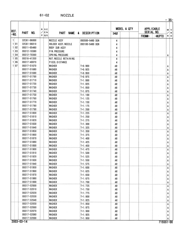 Caterpillar S4Q2 Diesel Engine Parts Manual 98715-55100-2