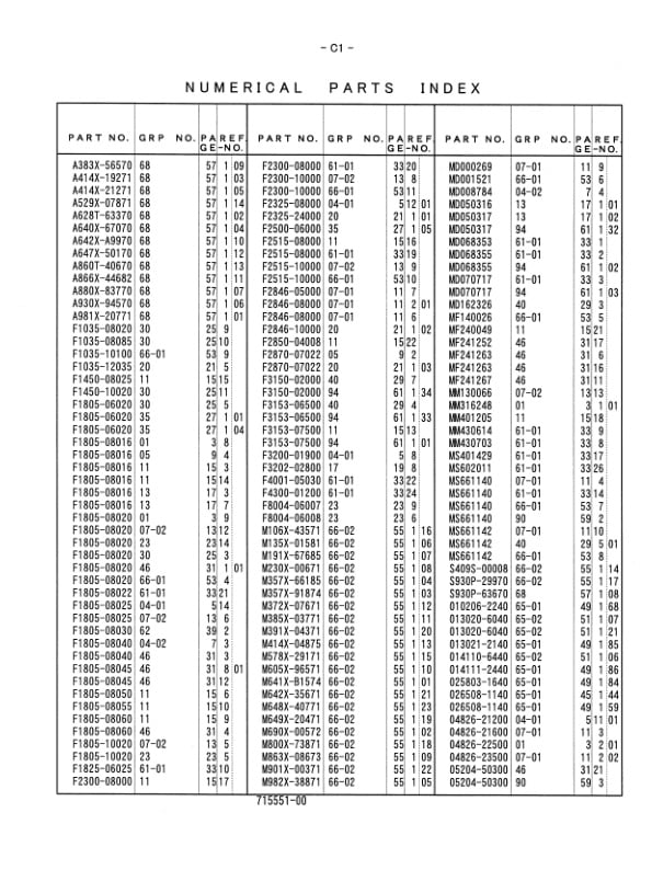 Caterpillar S4Q2 Diesel Engine Parts Manual 98715-55100-5