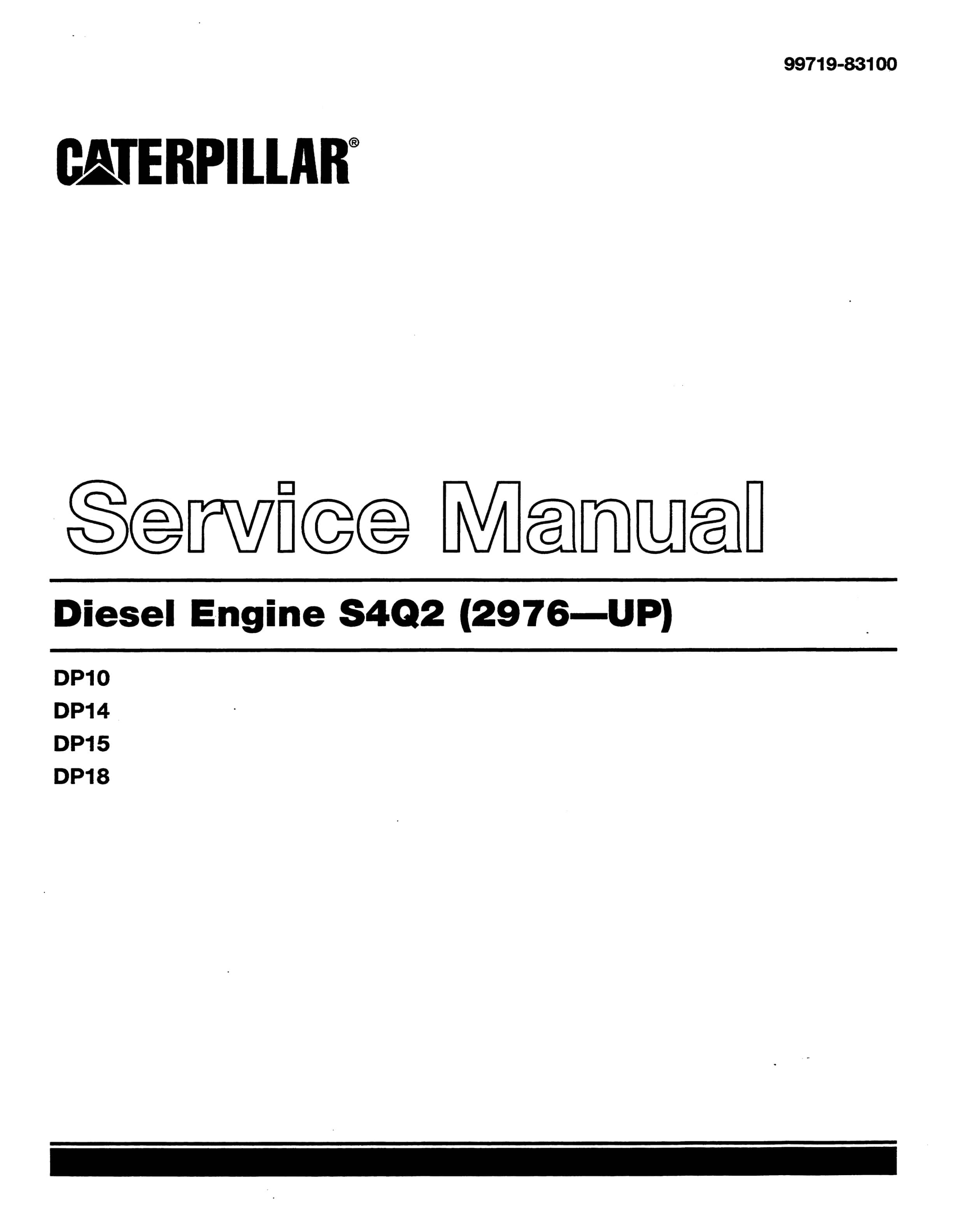 Caterpillar S4Q2 Diesel Engine Service Manual 99719-83100