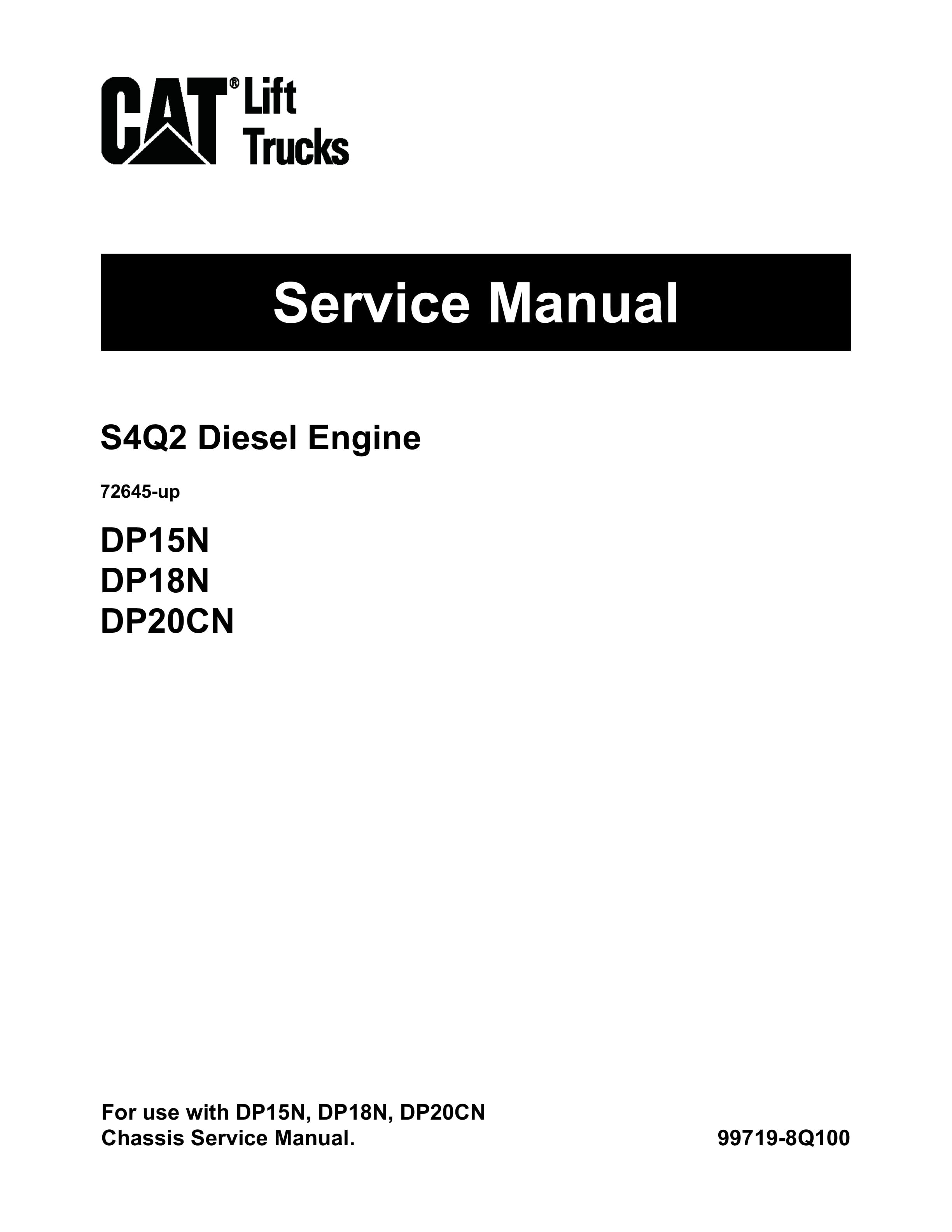 Caterpillar S4Q2 Diesel Engine Service Manual 99719-8Q100