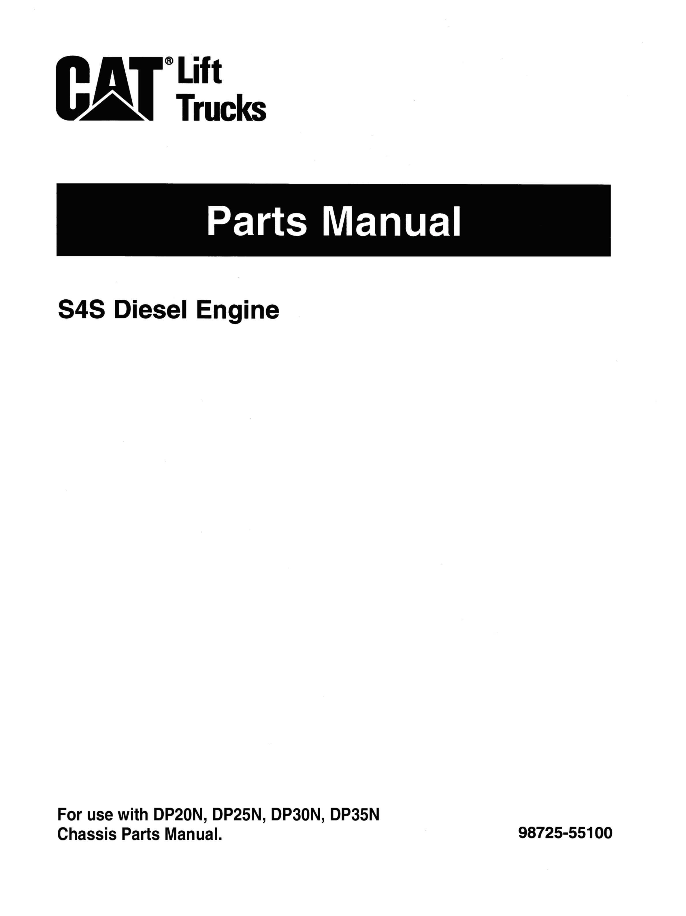 Caterpillar S4S Diesel Engine Parts Manual 98725-55100