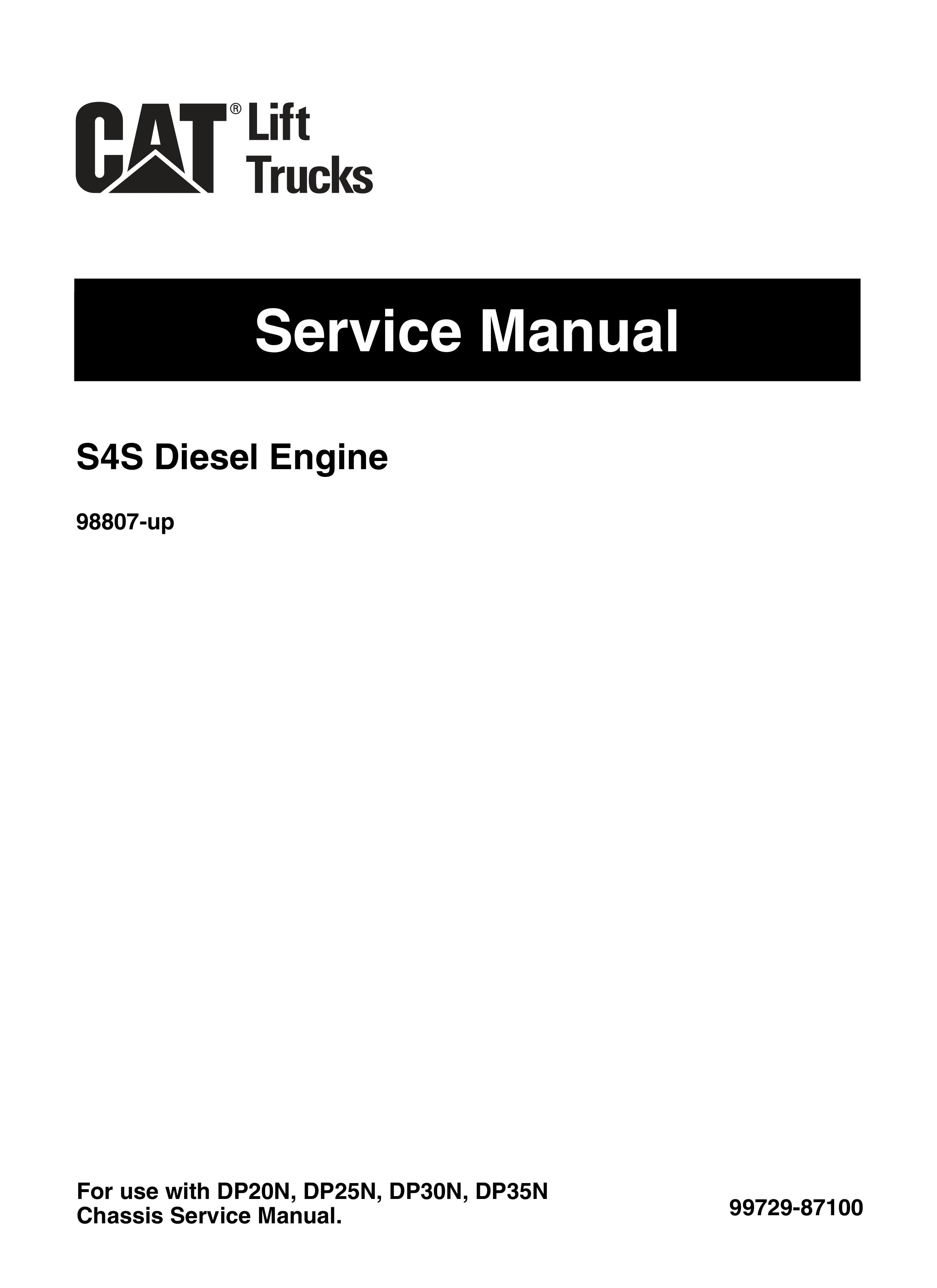 Caterpillar S4S Diesel Engine Service Manual 99729-87100