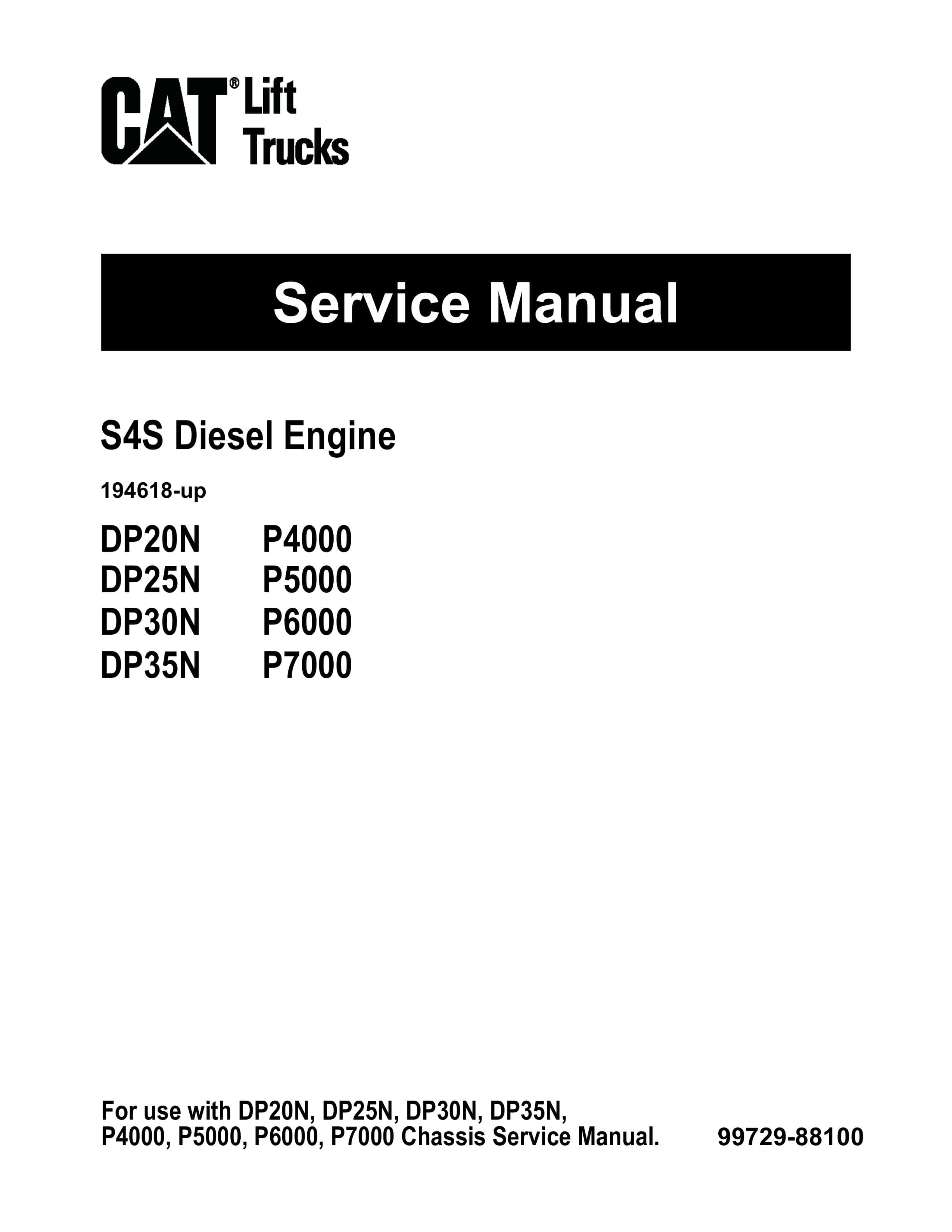 Caterpillar S4S Diesel Engine Service Manual 99729-88100
