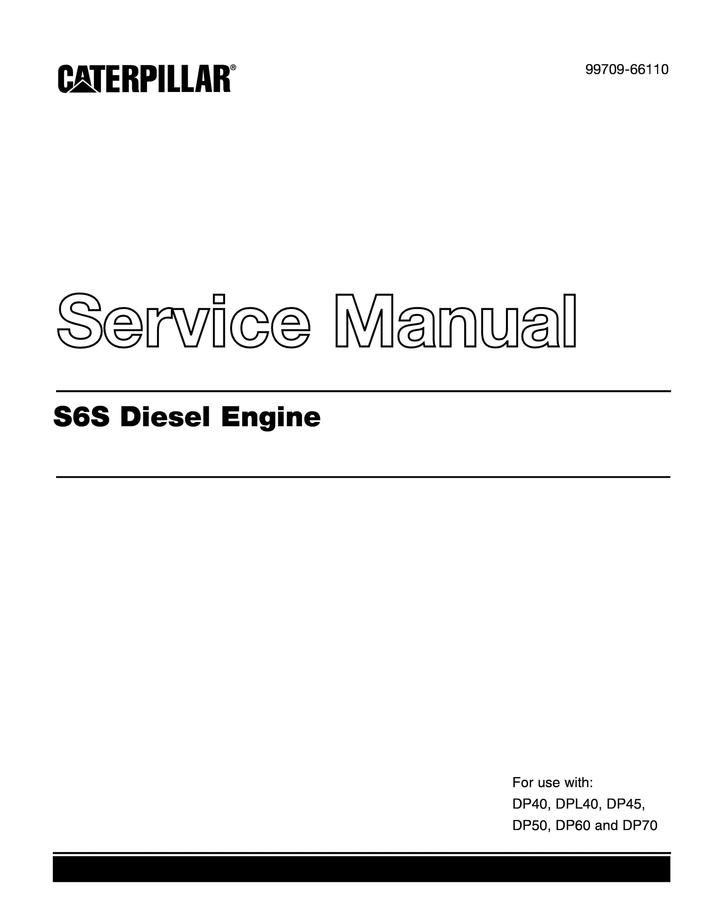 Caterpillar S6S Diesel Engine Service Manual 99709-66110
