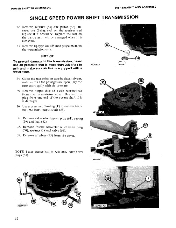 Caterpillar Single Speed Power Shift Transmission Service Manual SENB8110-02 4 Caterpillar Single Speed Power Shift Transmission Service Manual SENB8110-02-4