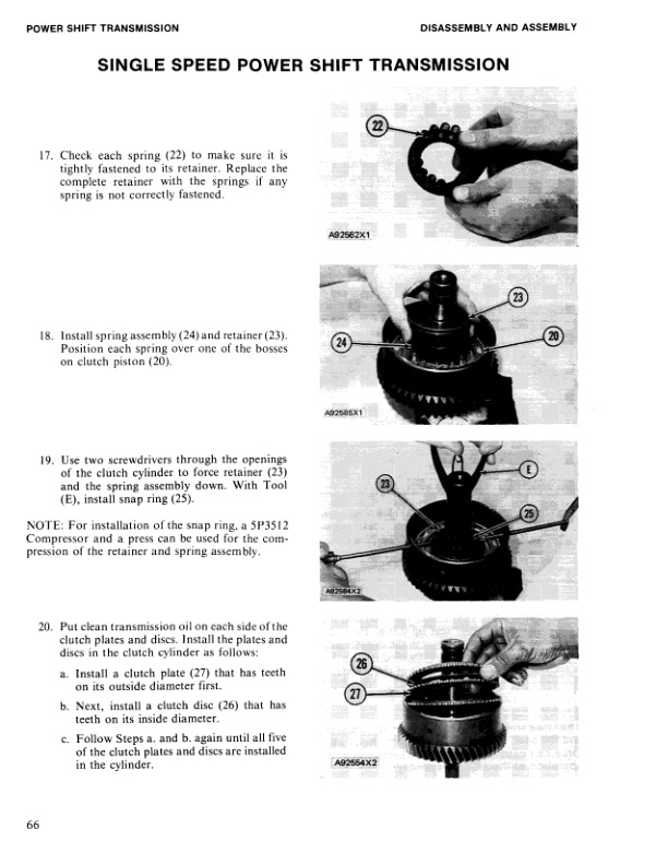 Caterpillar Single Speed Power Shift Transmission Service Manual SENB8110-02 5 Caterpillar Single Speed Power Shift Transmission Service Manual SENB8110-02-5