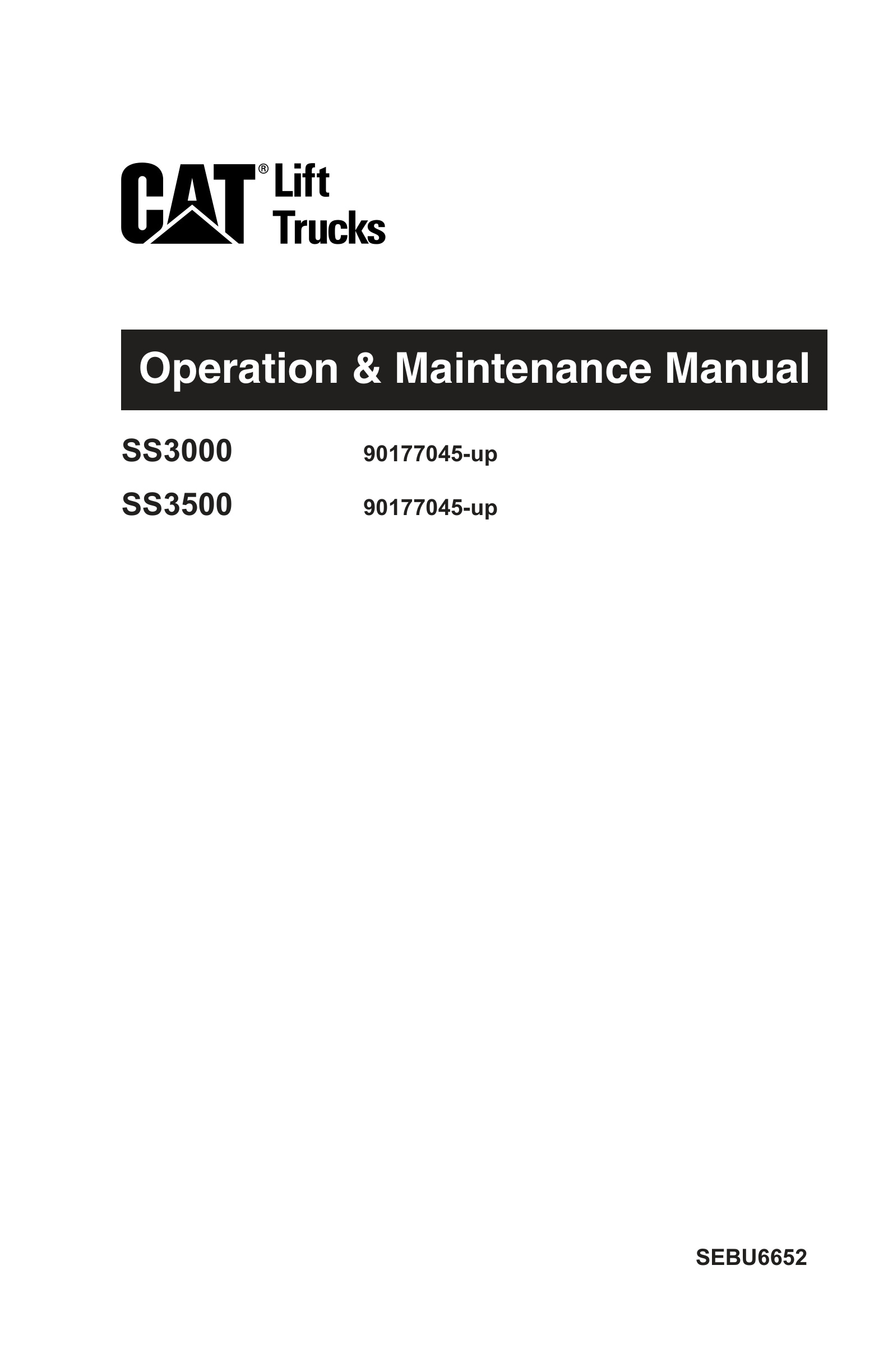 Caterpillar SS3000, SS3500 Operation and Maintenance Manual SEBU6652