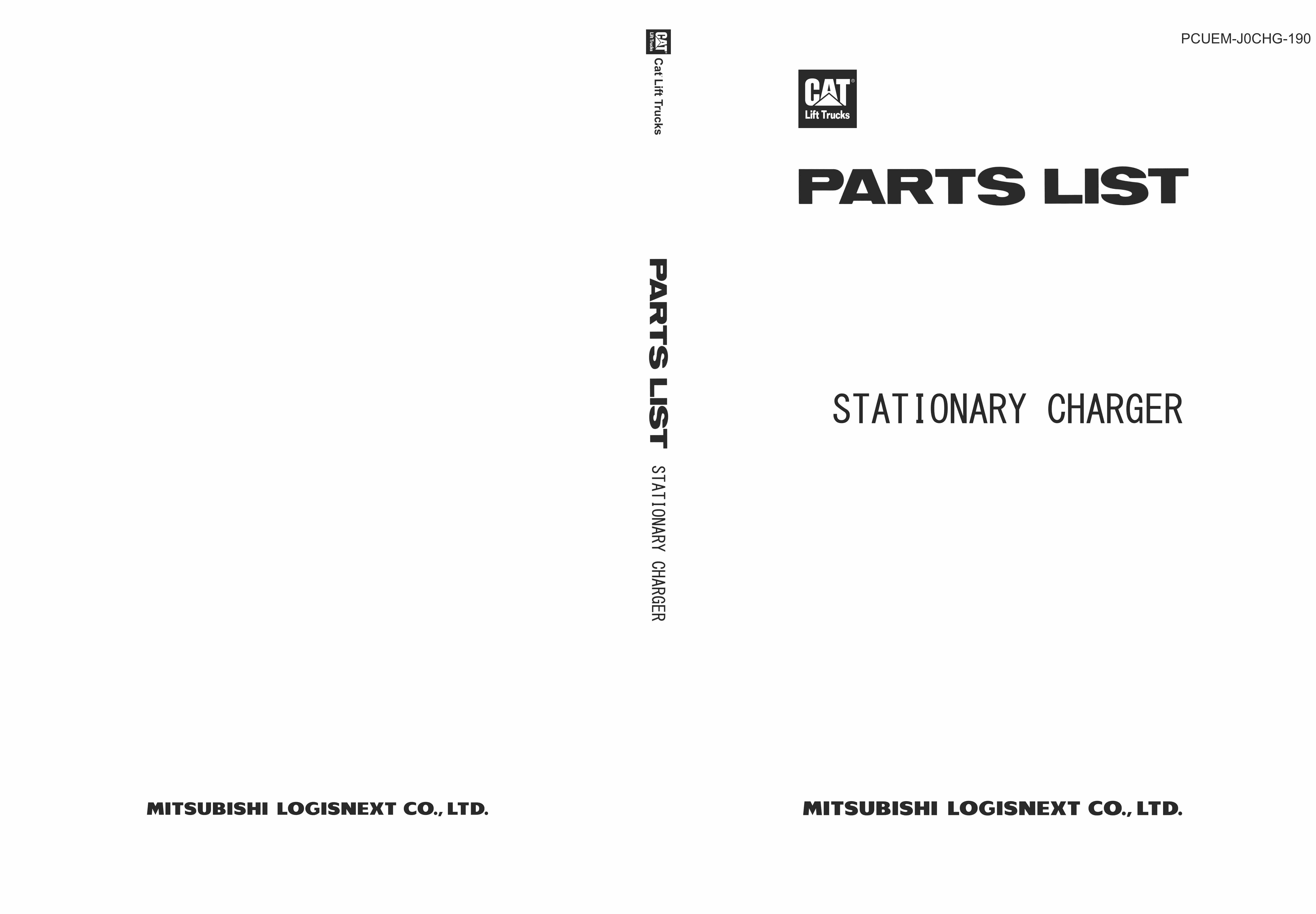 Caterpillar Stationary Charger Parts List PCUEM-J0CHG-190