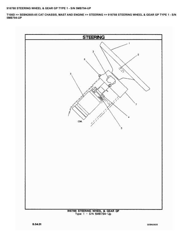 Alternative view of Caterpillar T100D Parts Manual SEBN2605-05