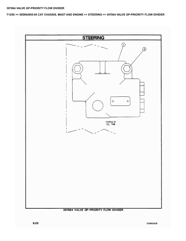 Alternative view of Caterpillar T125D Parts Manual SEBN2605-05