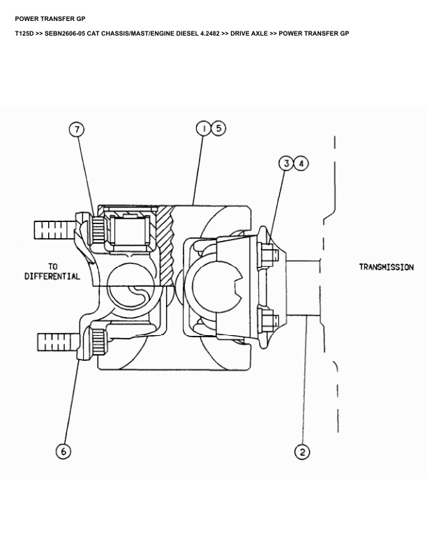 Alternative view of Caterpillar T125D Parts Manual SEBN2606-05