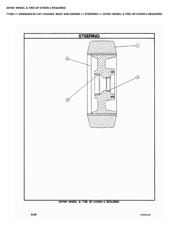 Alternative view of Caterpillar T150D Parts Manual SEBN2605-05