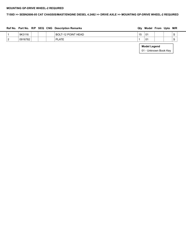 Alternative view of Caterpillar T150D Parts Manual SEBN2606-05