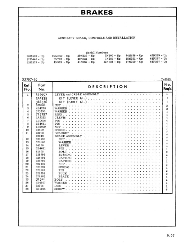 Caterpillar T30, T40, T50, T60 Parts Manual UEC0123S-2