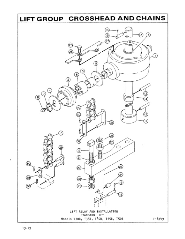 Caterpillar T30B, T35B, T40B, T45B, T50B, T60B Lift Trucks Parts Manual SEBN2517-5