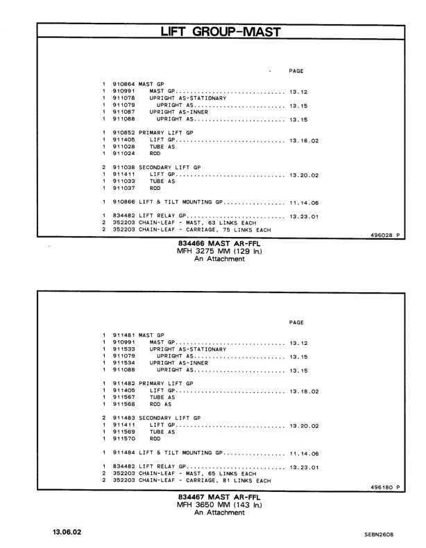 Caterpillar T40D, T50D, TC60D Lift Trucks Parts Manual SEBN2608-04 5 Caterpillar T40D, T50D, TC60D Lift Trucks Parts Manual SEBN2608-04-5