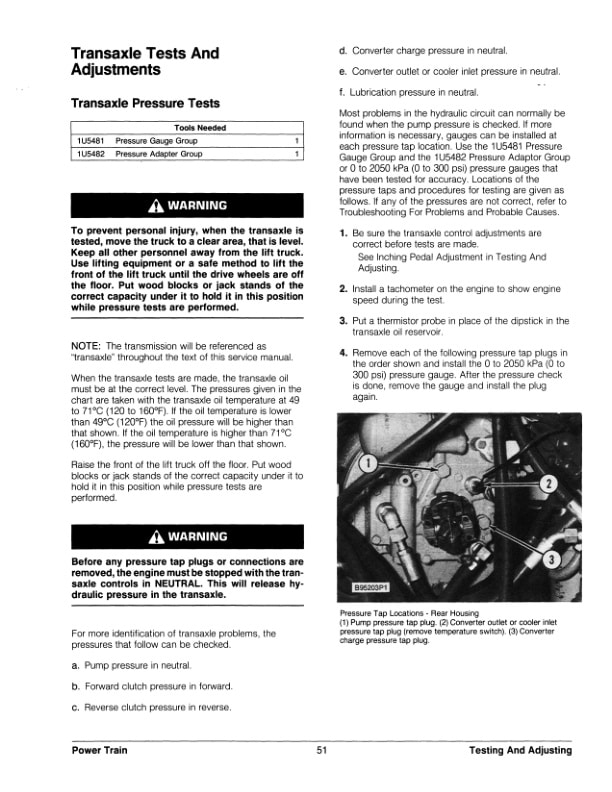 Caterpillar T40D to VC60E Lift Trucks Power Train Specifications Systems Operation Testing and Adjusting SENB8301-03 5 Caterpillar T40D to VC60E Lift Trucks Power Train Specifications Systems Operation Testing and Adjusting SENB8301-03-5