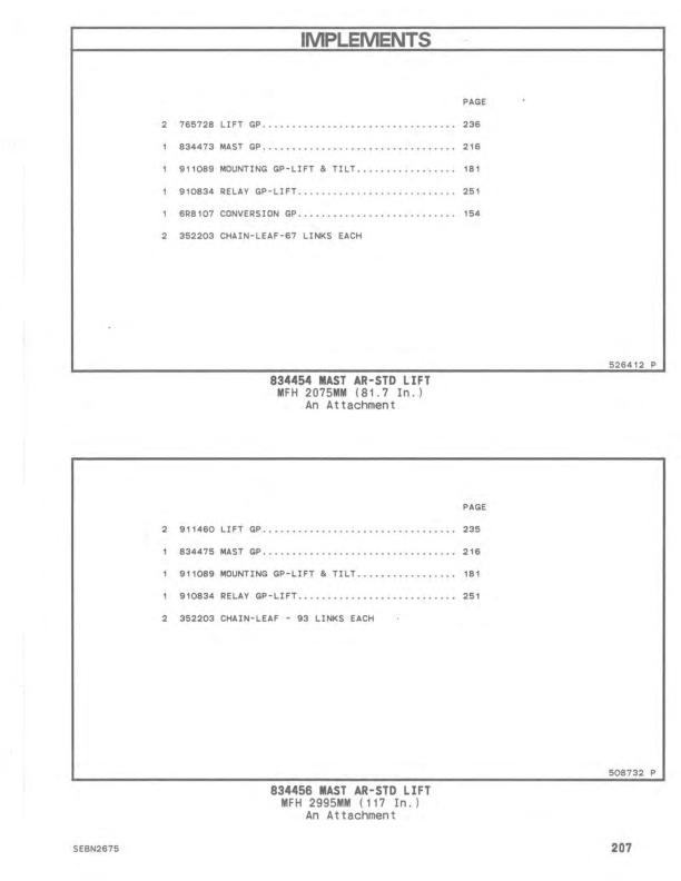 Caterpillar T40E, T50E Lift Trucks Parts Manual SEBN2675 5 Caterpillar T40E, T50E Lift Trucks Parts Manual SEBN2675-5