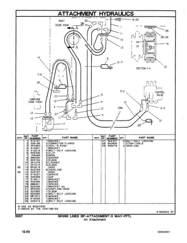 Caterpillar T60D, T70D, T80D, T90D, TC100D Lift Trucks Parts Manual SEBN2601-05-5