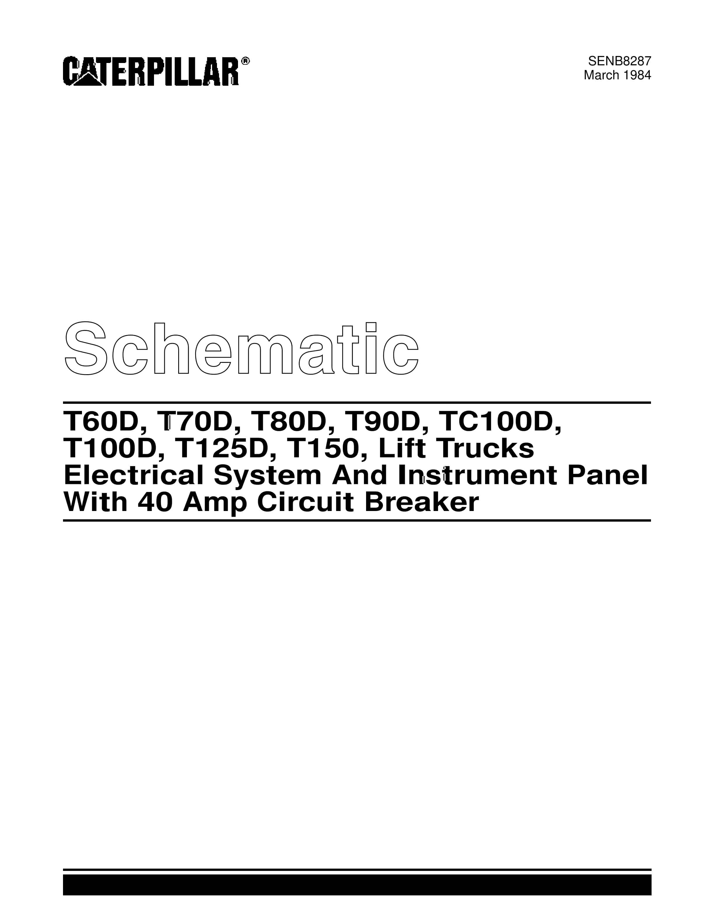 Caterpillar T60D to T150D Lift Trucks Schematic SENB8287