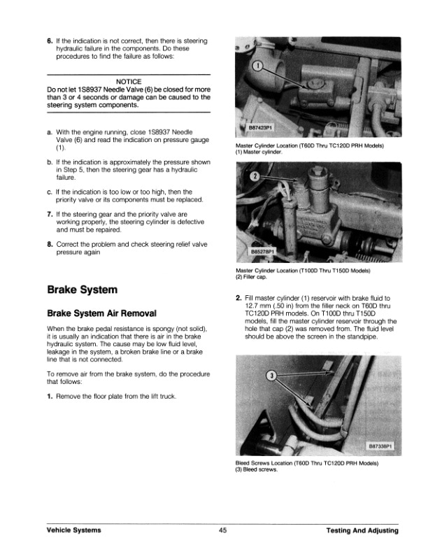 Caterpillar T60D to T150D Lift Trucks Vehicle Systems Specifications Systems Operation Testing and Adjusting SENB8285-02 3 Caterpillar T60D to T150D Lift Trucks Vehicle Systems Specifications Systems Operation Testing and Adjusting SENB8285-02-3