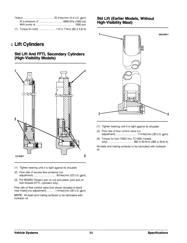 Caterpillar T60D to T150D Lift Trucks Vehicle Systems Specifications Systems Operation Testing and Adjusting SENB8285-02 5 Caterpillar T60D to T150D Lift Trucks Vehicle Systems Specifications Systems Operation Testing and Adjusting SENB8285-02-5