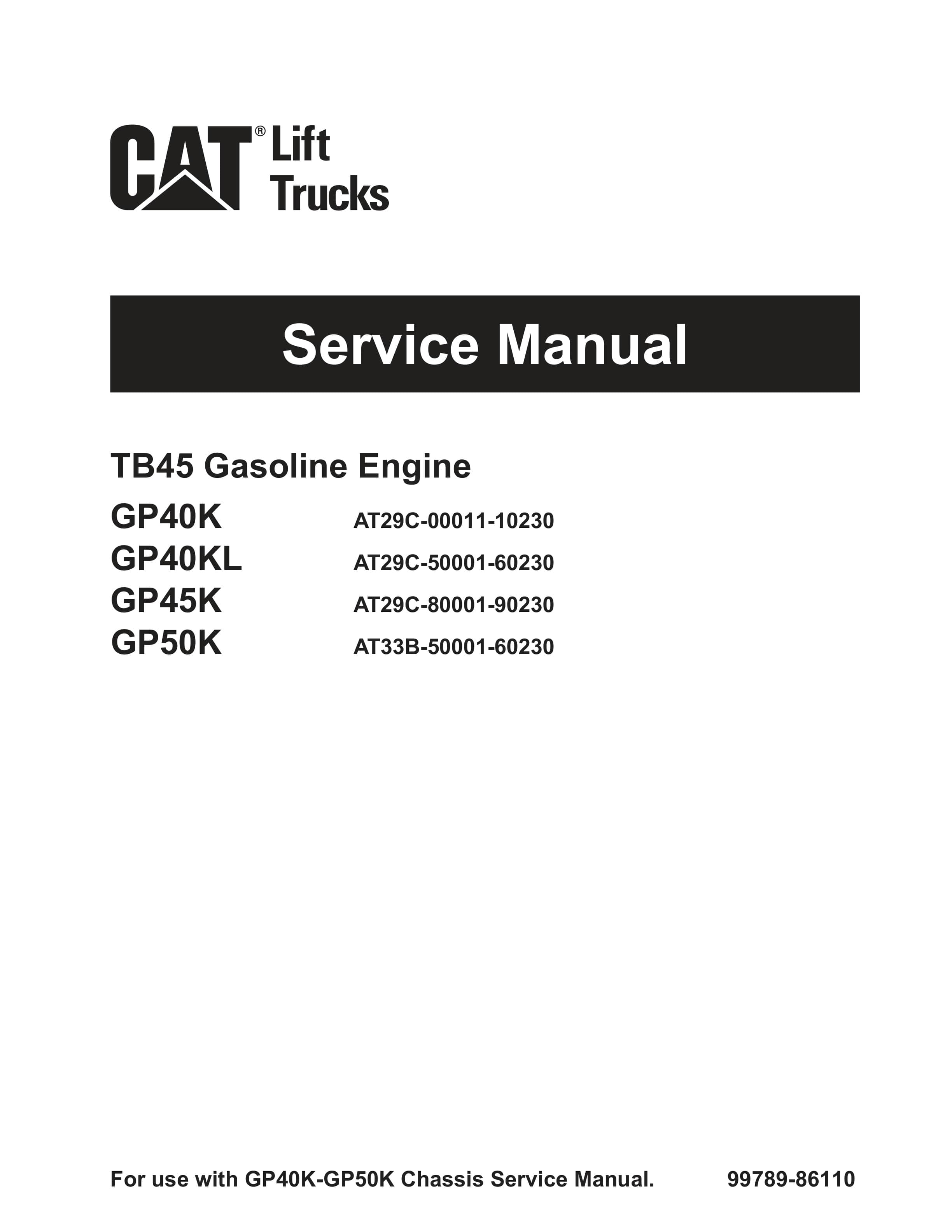 Caterpillar TB45 Gasoline Engine Service Manual 99789-86110
