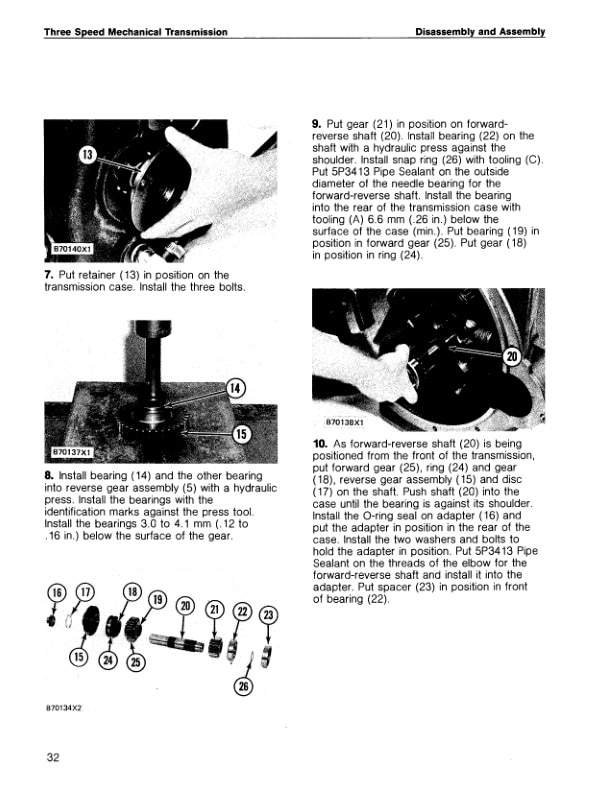 Caterpillar Three Speed Mechanical Transmission Service Manual SENB8224-4