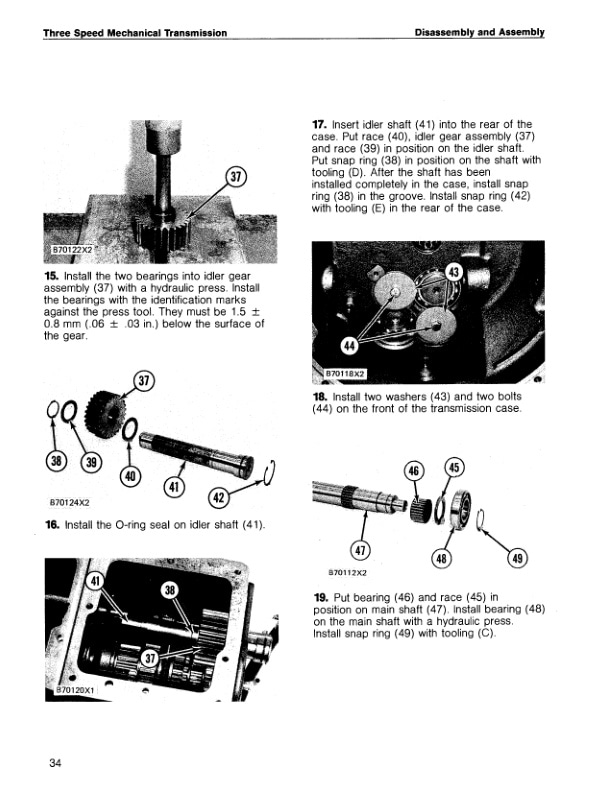 Caterpillar Three Speed Mechanical Transmission Service Manual SENB8224-5