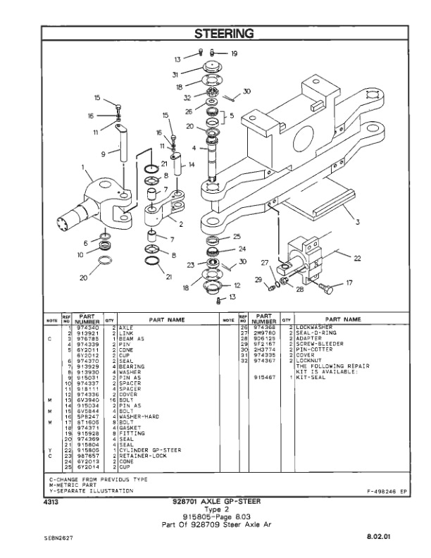 Caterpillar V1100 Lift Truck Parts Manual SEBN2627-2