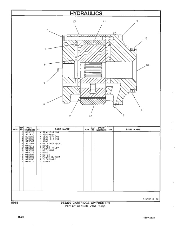 Caterpillar V1100 Lift Truck Parts Manual SEBN2627-4
