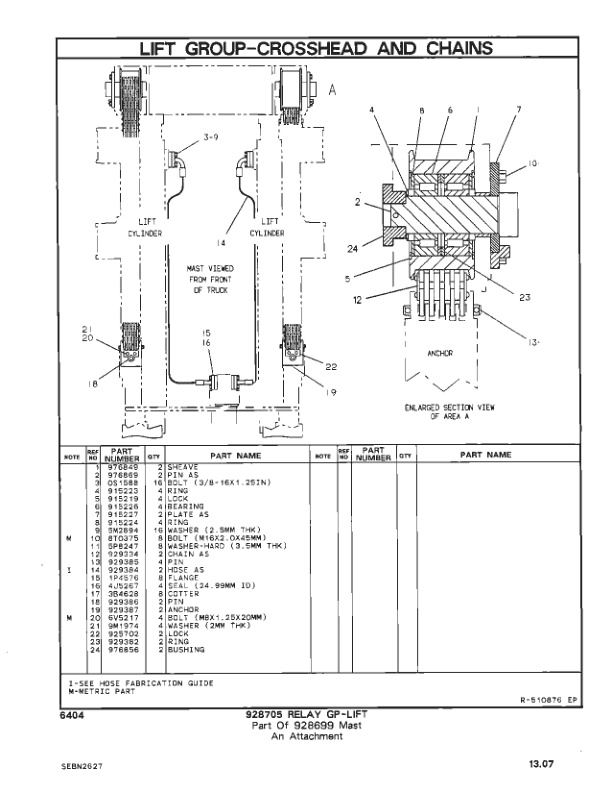 Caterpillar V1100 Lift Truck Parts Manual SEBN2627-5