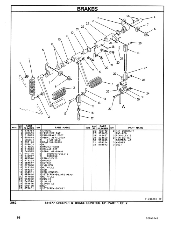 Caterpillar V110B, V130B, V150B Lift Trucks Parts Manual SEBN2642-2