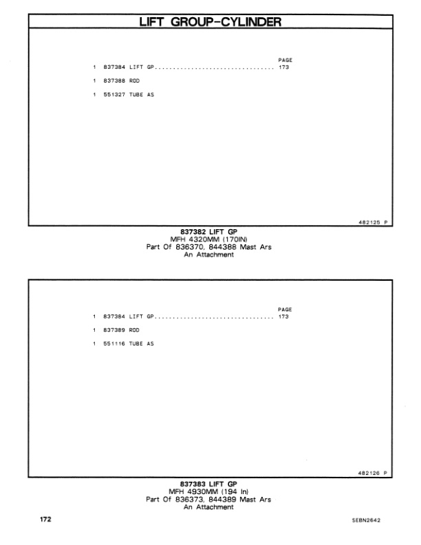 Caterpillar V110B, V130B, V150B Lift Trucks Parts Manual SEBN2642-5