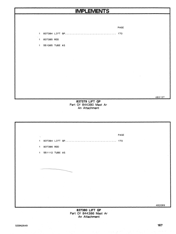 Caterpillar V110B, V130B, V155B Lift Trucks Parts Manual SEBN2649-5