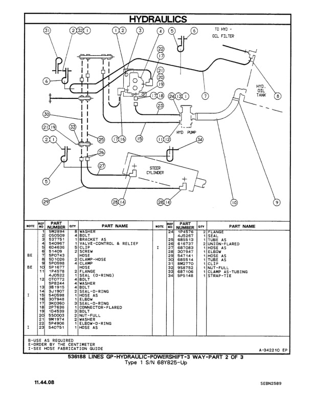 Caterpillar V160B, V180B, V200B Lift Trucks Parts Manual SEBN2589-04-5