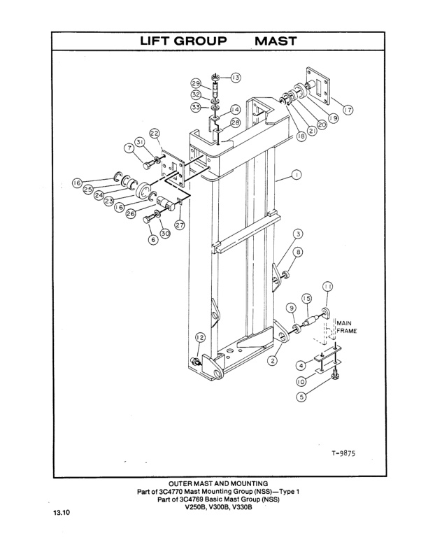Caterpillar V160B, V180B, V200B, V225B, V250B, V300B, V330B Lift Truck Parts Manual HEBN2551-04-5